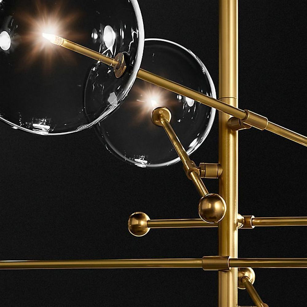 Geometrical Globe Metal Glass LED Chandelier