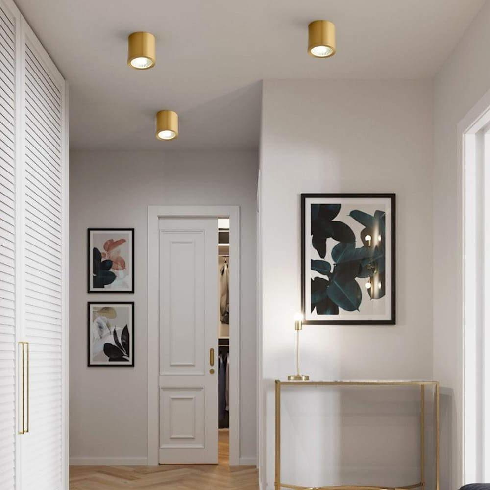 Cylindrical Copper Brass LED Modern Ceiling Light