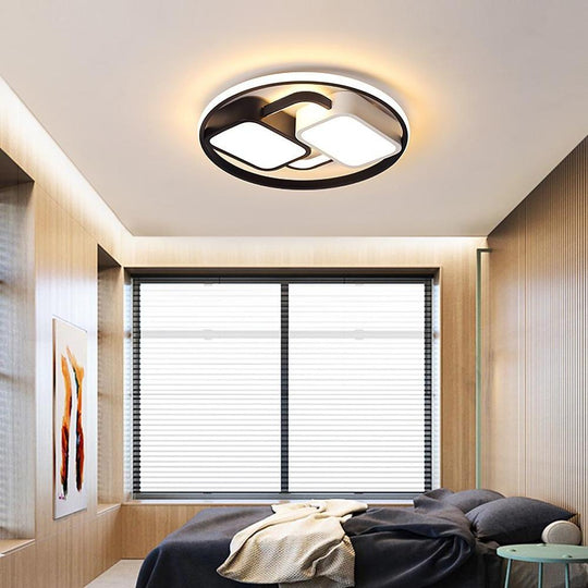 Circles Rectangles Dimmable LED Modern Ceiling Light Flush Mount