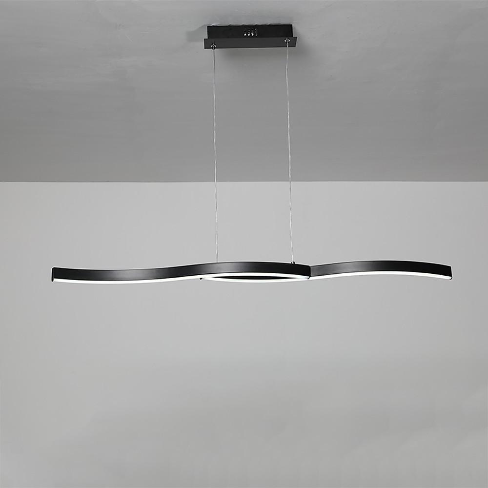 Dual Wave Metal &amp; PVC Island Dining Chandelier – 2-Light LED