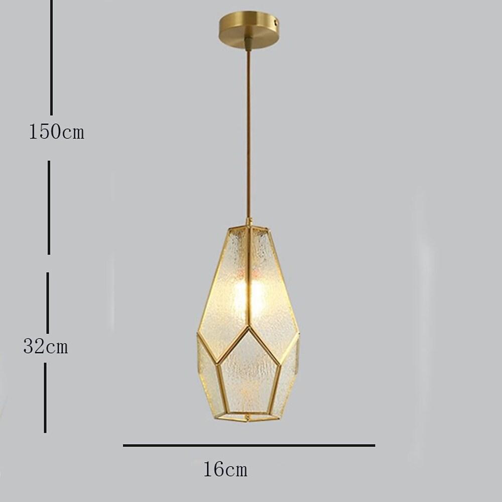 Elongated Cylindrical Glass &amp; Metal LED Pendant Light