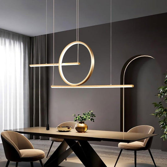 Circle Linear LED Modern Pendant Light for Dining Room