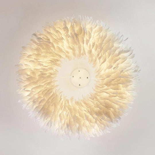 Feather Fairy Tale Theme Artistic Pendant Light for Bedroom