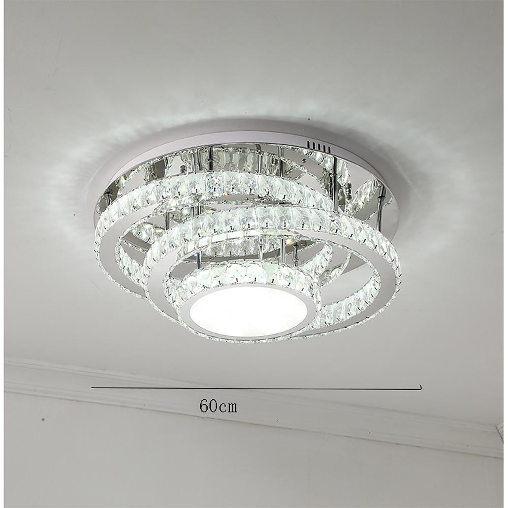 Gradated Flush Mount Ceiling Light – Industrial Acrylic &amp; Stainless Steel LED