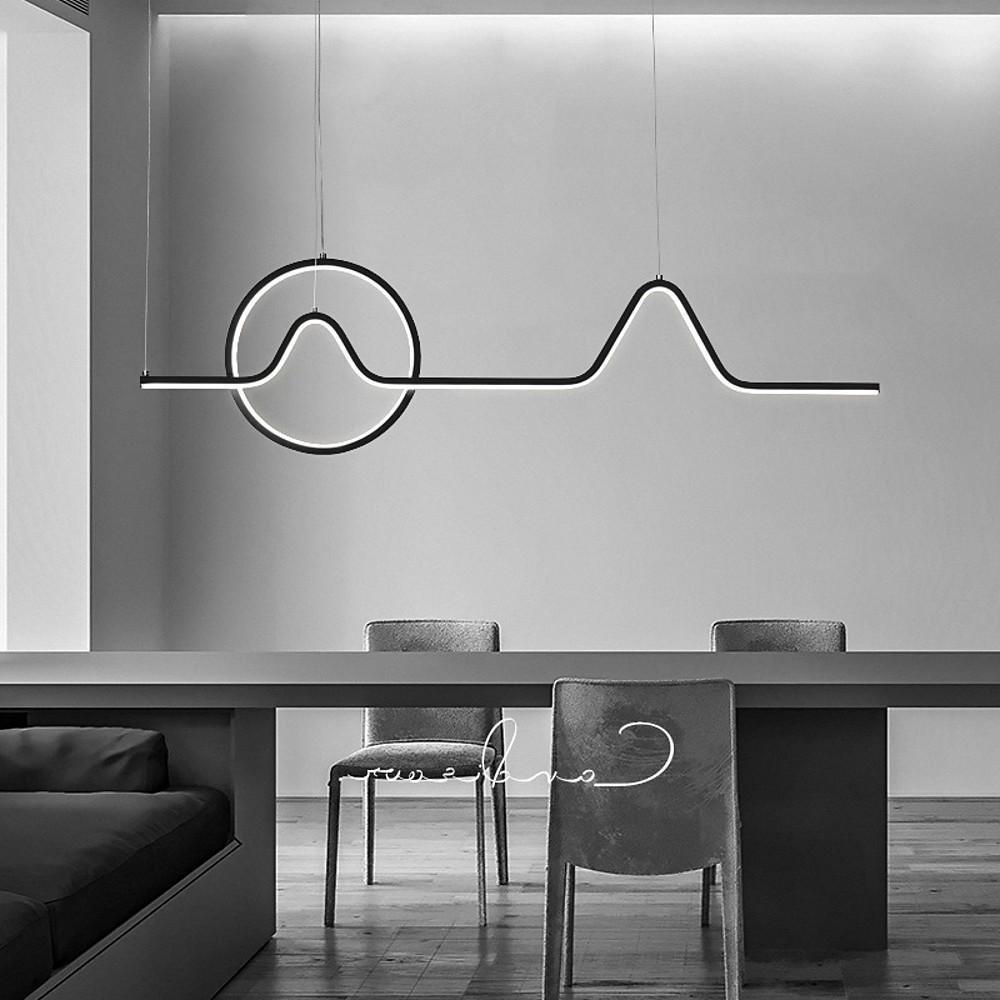 Minimalist Waves &amp; Circles Design Modern LED Pendant Light