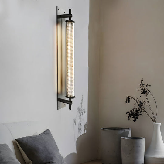 Industrial Black Stainless Steel Long Metallic Tube Wall Light – 19.7&