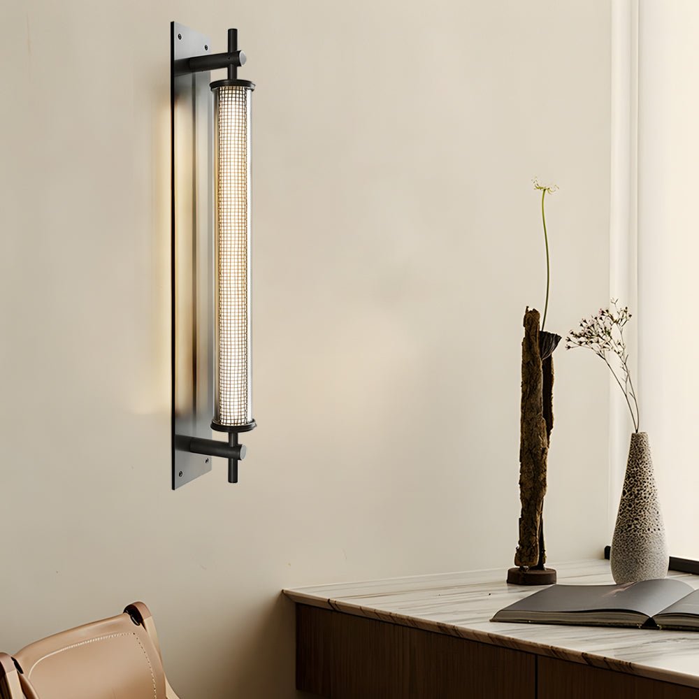 Industrial Black Stainless Steel Long Metallic Tube Wall Light – 19.7&