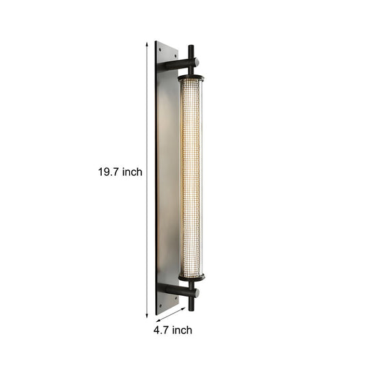 Industrial Black Stainless Steel Long Metallic Tube Wall Light – 19.7&