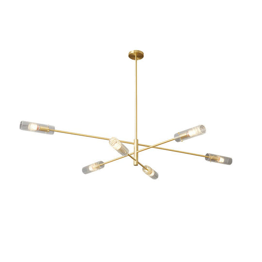 Industrial Sputnik Chandelier - Copper Linear Pendant Lights (6/8-Light)