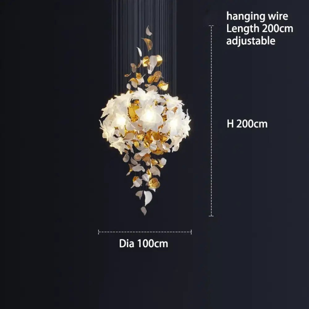 Glass Flower Chandelier – Luxury Staircase &amp; Lobby Lighting
