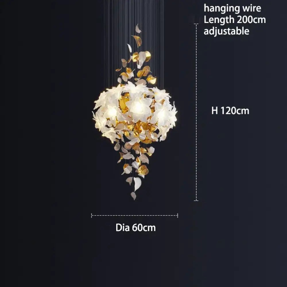 Glass Flower Chandelier – Luxury Staircase &amp; Lobby Lighting