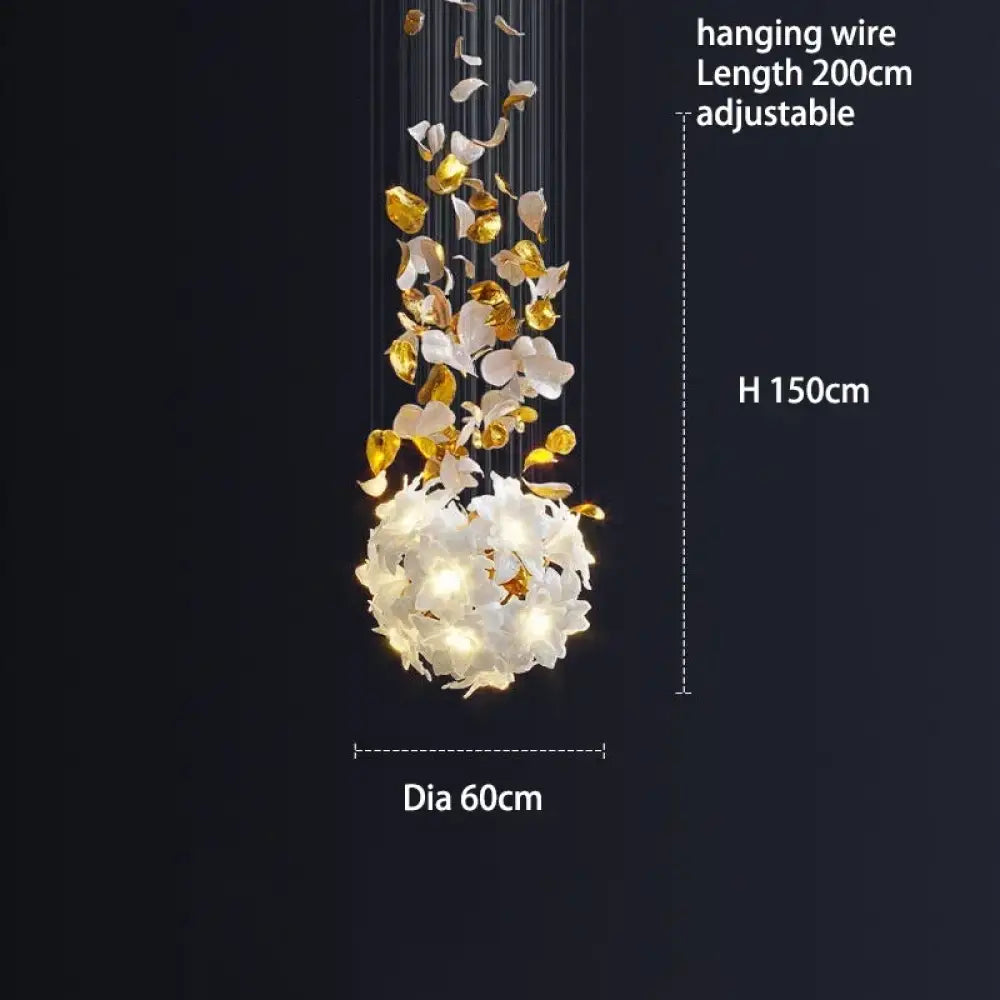 Glass Flower Chandelier – Luxury Staircase &amp; Lobby Lighting