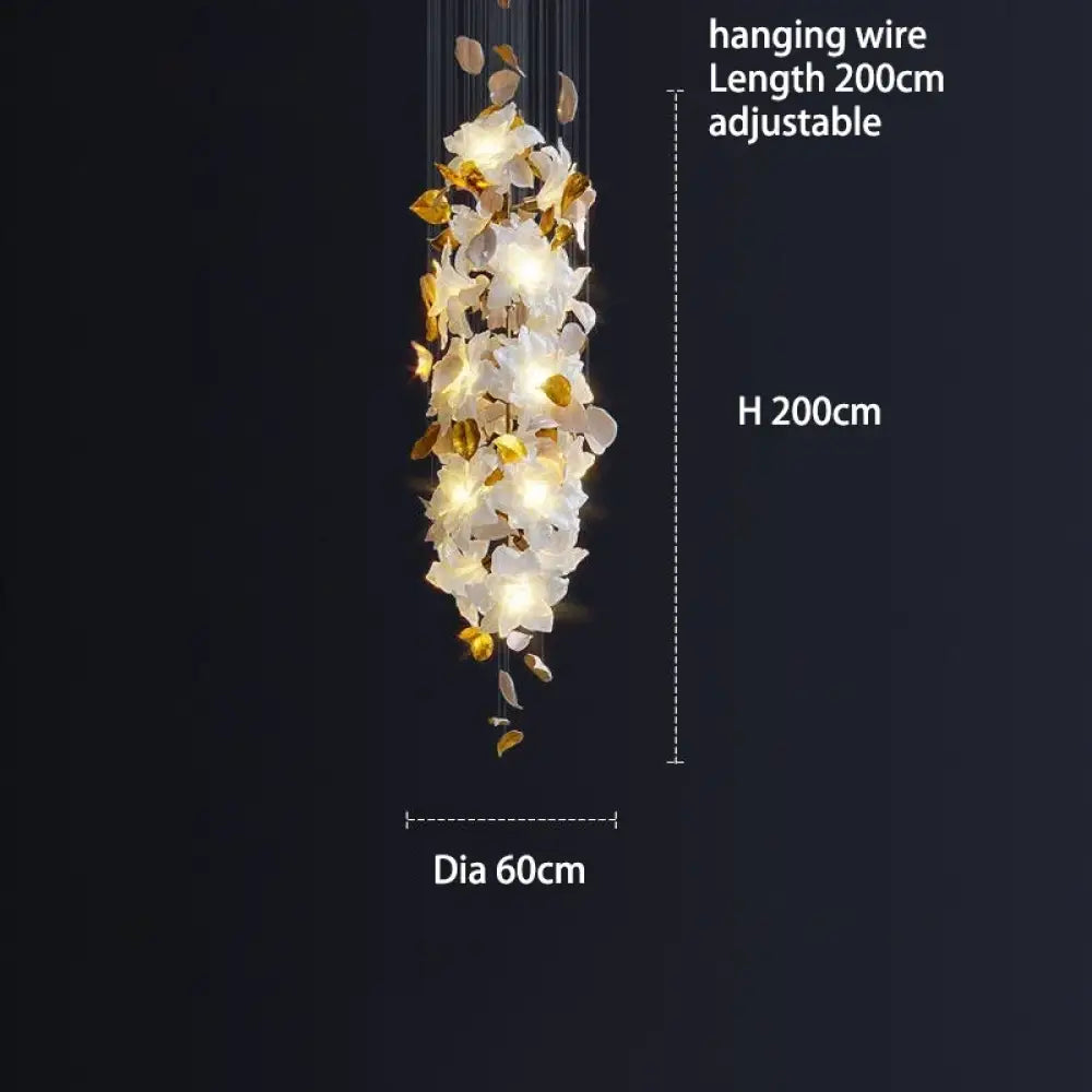 Glass Flower Chandelier – Luxury Staircase &amp; Lobby Lighting