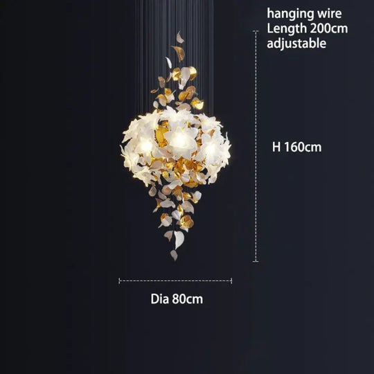 Glass Flower Chandelier – Luxury Staircase &amp; Lobby Lighting
