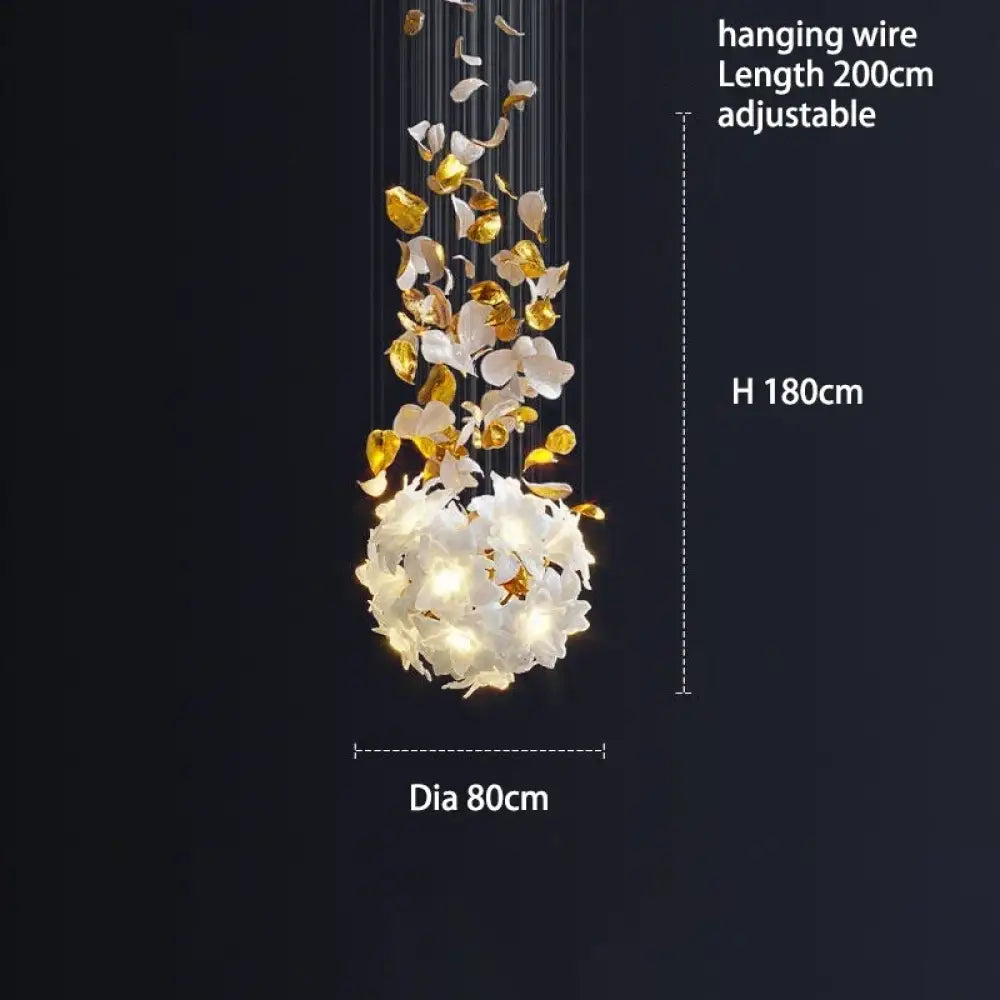 Glass Flower Chandelier – Luxury Staircase &amp; Lobby Lighting