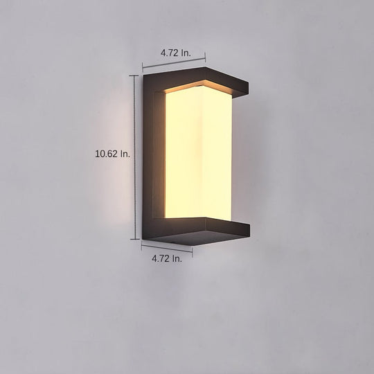 Creative Geometric Waterproof Black Outdoor Wall Light