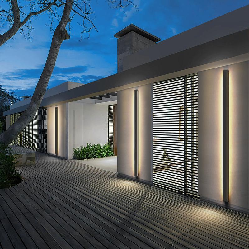 Long LED Linear Lights Dimmable RGB Black Minimalist Wall Lights