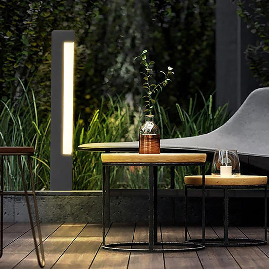 Modern Black Square Tall Aluminum LED Pathway Lights – Outdoor Landscape Lighting