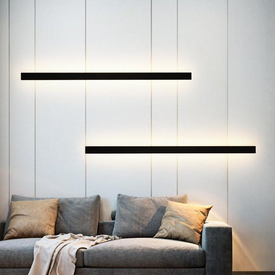 Waterproof Long Linear Metal Black Modern LED Outdoor Wall Lights