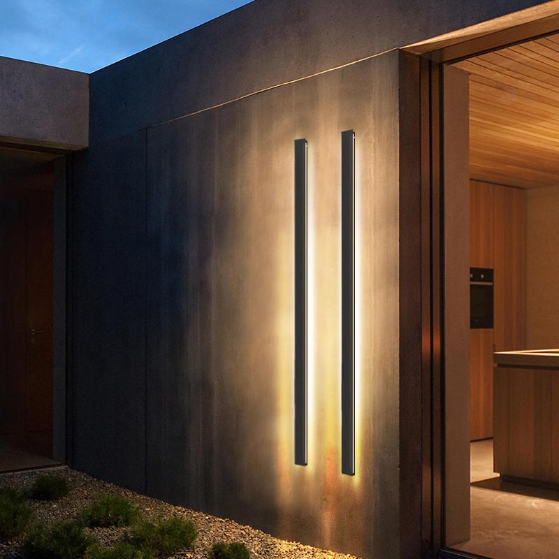 Long LED Linear Lights Dimmable RGB Black Minimalist Wall Lights