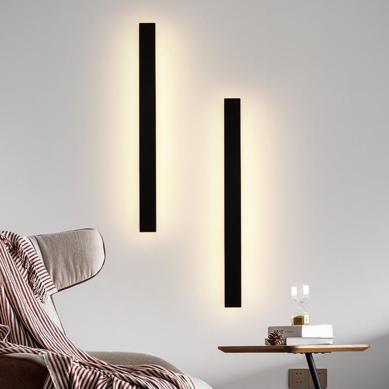 Waterproof Long Linear Metal Black Modern LED Outdoor Wall Lights
