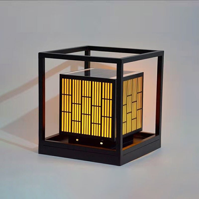 Vintage Window Grilles Solar LED Outdoor Post Lamp