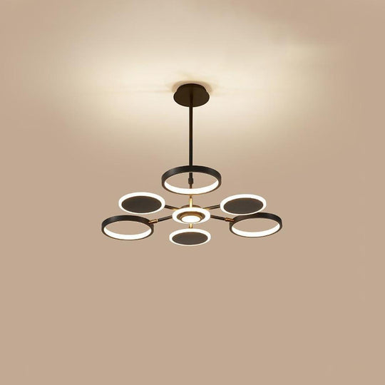 Multi-Circle Acrylic Aluminum LED Pendant Chandelier