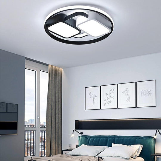 Circles Rectangles Dimmable LED Modern Ceiling Light Flush Mount