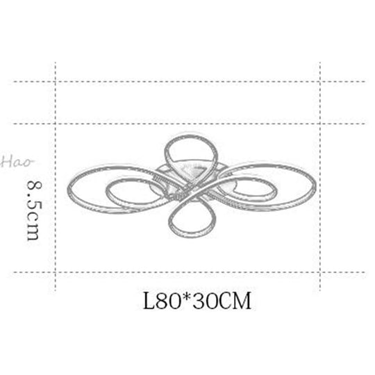 Multiple Curves Flush Mount Ceiling Light Modernist Metal Silica Gel LED Light