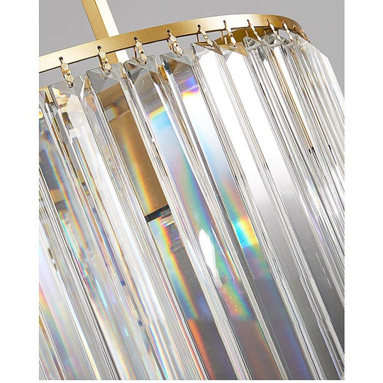 Round Crystal Copper LED Nordic Chandelier