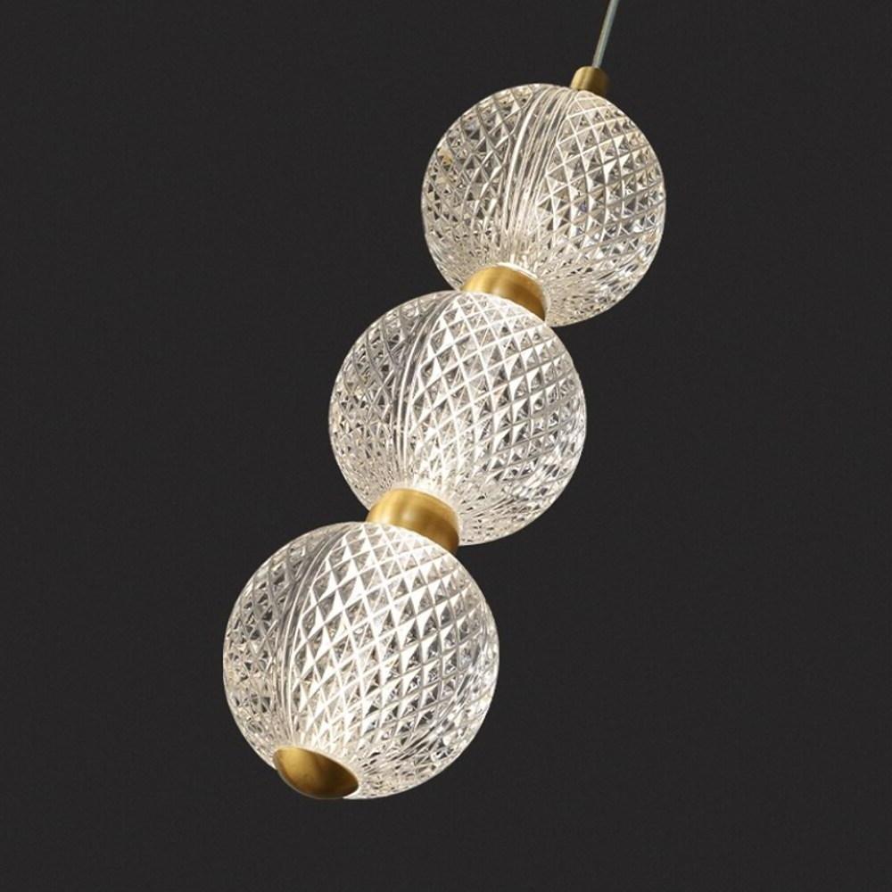 3 Globe Acrylic Copper Pendant Light