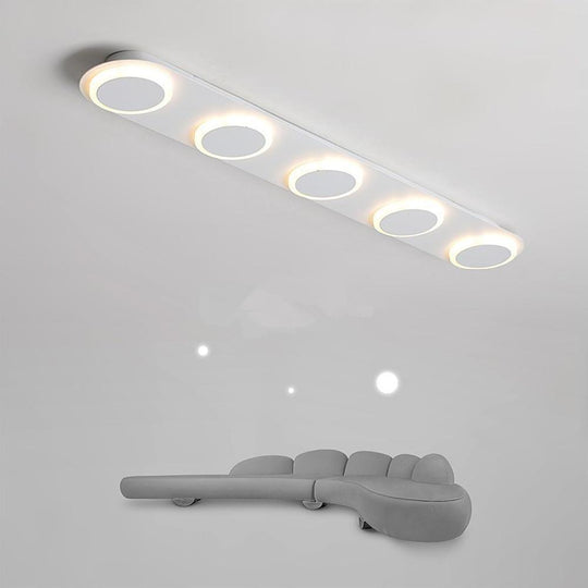 Combination Square Linear LED Flush Mount Ceiling Light