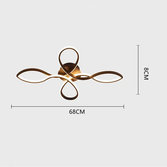 Wave Flower Shaped Dimmable LED Flush Mount Ceiling Light