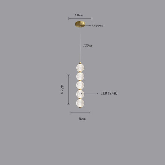 3 Globe Acrylic Copper Pendant Light