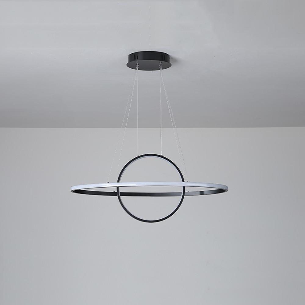 Two Circles LED Metal Adjustable Modern Chandelier
