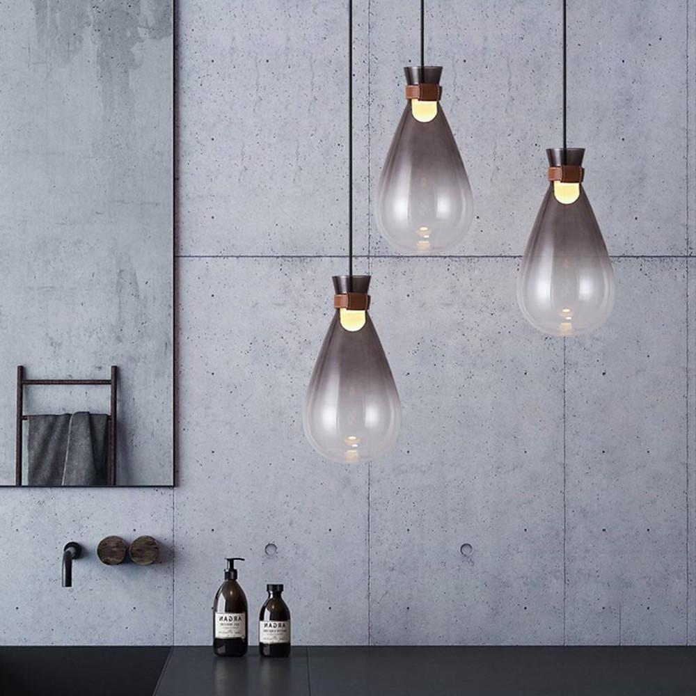 Industrial Teardrop Glass LED Pendant Ceiling Light