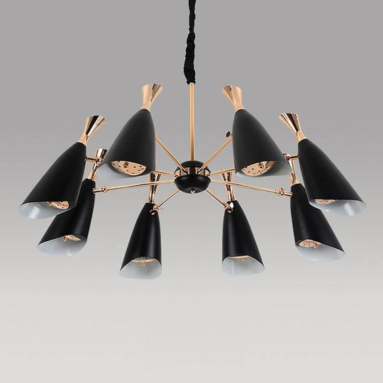 8 Light LED Electroplated Metal Nordic Chandelier Ceiling Light Fixture
