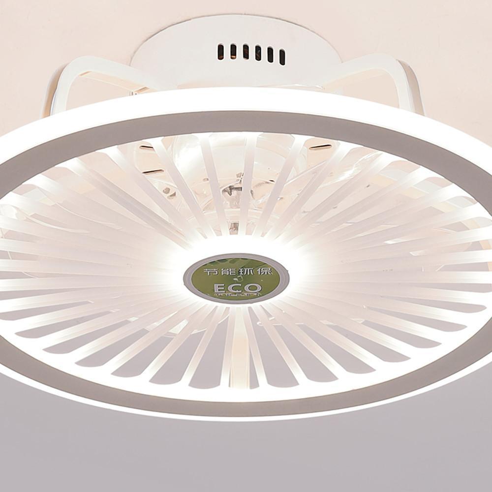 Modern Black &amp; White Bladeless Ceiling Fan with LED Light