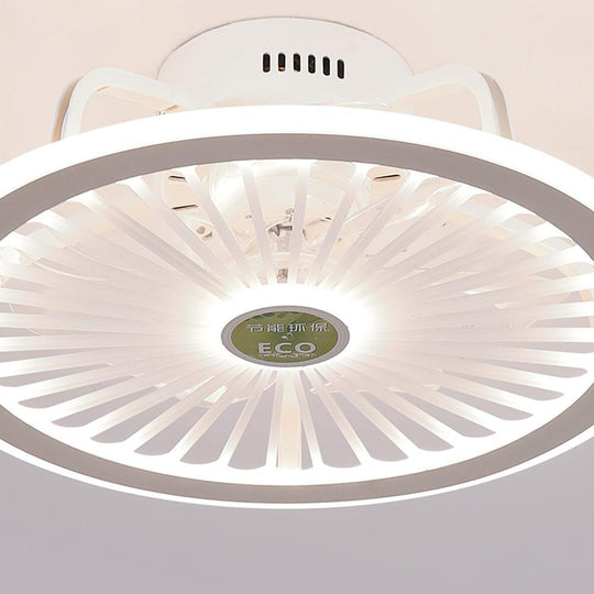 Modern Black &amp; White Bladeless Ceiling Fan with LED Light