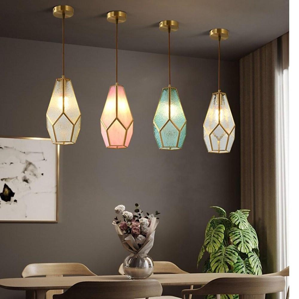 Elongated Cylindrical Glass &amp; Metal LED Pendant Light