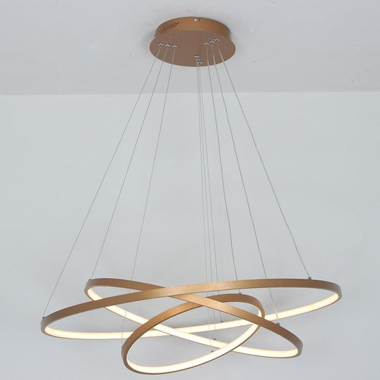 Interweaved 3 Ring Chandelier Light Dimmable Antique Chandelier