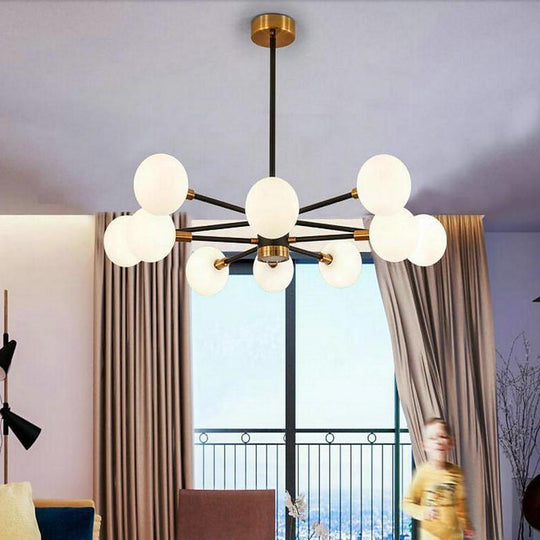 6-Light LED Glass &amp; Metal Modern Chandelier for Kitchen Island Lighting