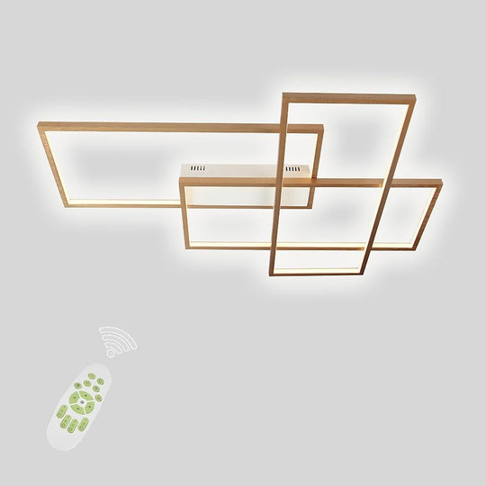 Rectangular Hybrid Modern Flush Mount LED Ceiling Light – 3-Tier Contemporary Design