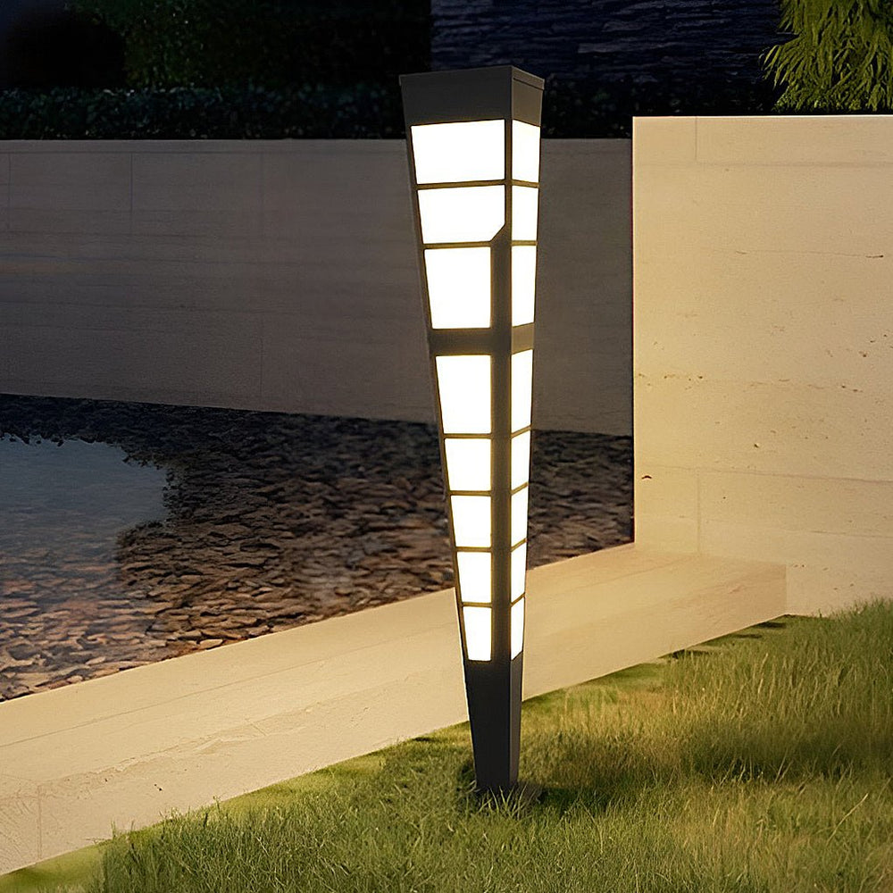 Modern Stainless Steel LED Outdoor Post Light with Marble Shade