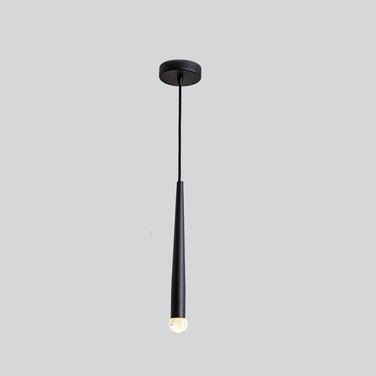 Slim Cylinder Electroplated Metal Crystal LED Pendant Light
