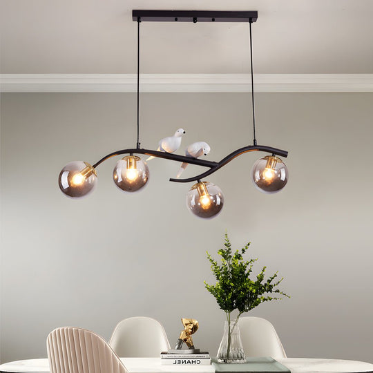 Long Branches Birds Balls 3 Step Dimming Nordic Dining Room Chandeliers