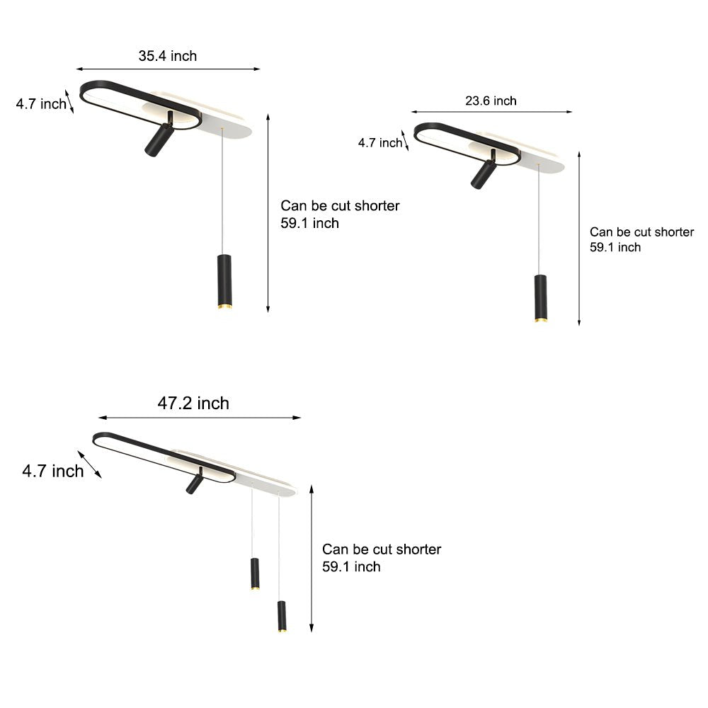 Modern Ceiling Light with Spotlights &amp; Hanging Lamp – LED