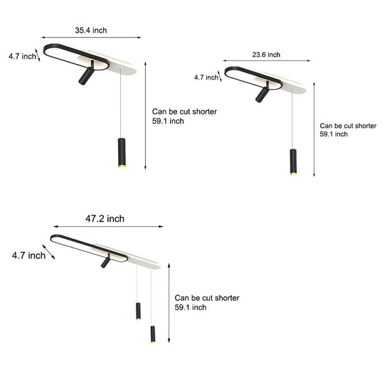 Modern Ceiling Light with Spotlights &amp; Hanging Lamp – LED