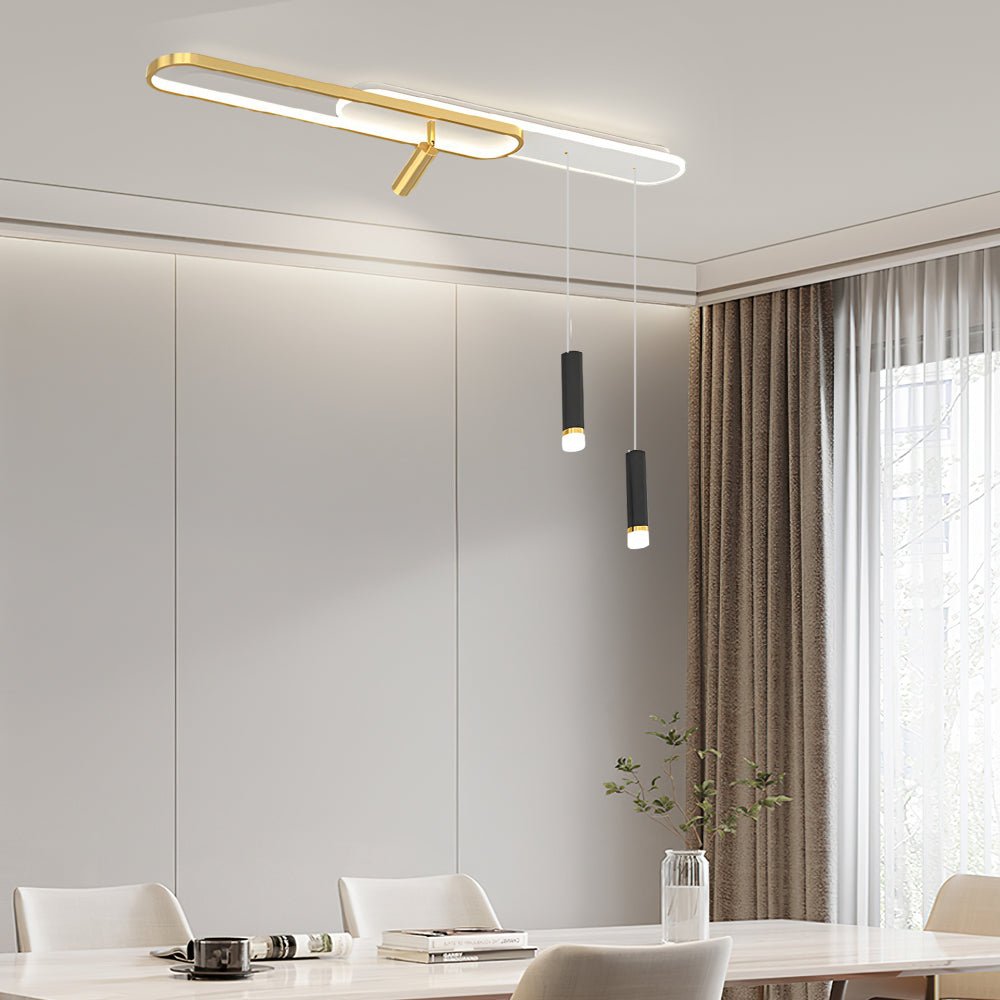 Modern Ceiling Light with Spotlights &amp; Hanging Lamp – LED