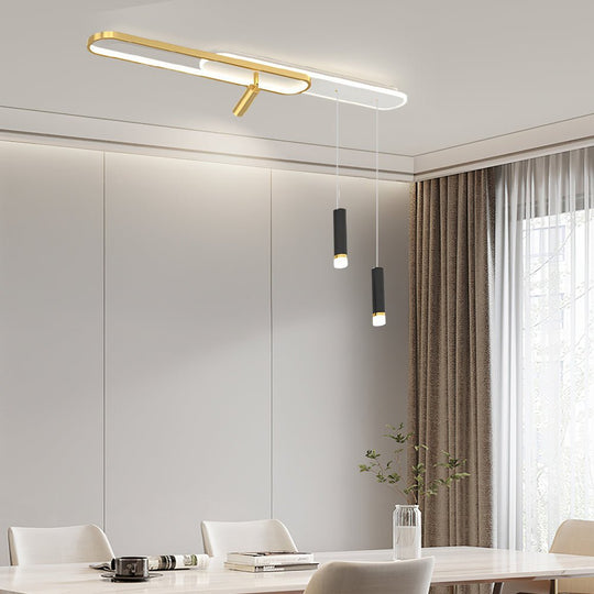 Modern Ceiling Light with Spotlights &amp; Hanging Lamp – LED